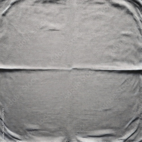 Top view of a textured, light gray, folded fabric, possibly a cloth