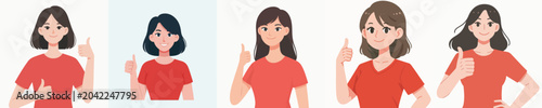 Bild auf Leinwand vector of woman giving thumbs up