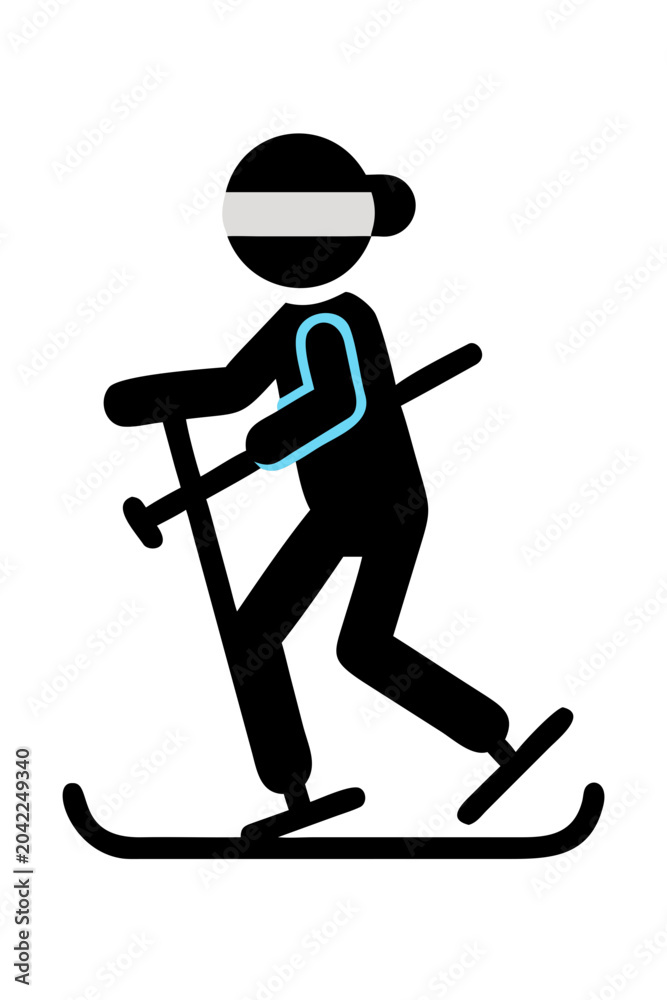 Obraz premium Skiing person enjoying winter sports on slopes with gear