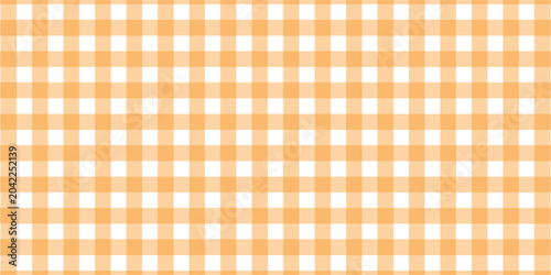 Halloween checkered tablecloth with orange plaid pattern background. Flat vector illustration isolated