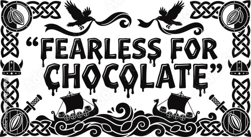 Schilderij op canvas Fearless Chocolate Viking Graphic