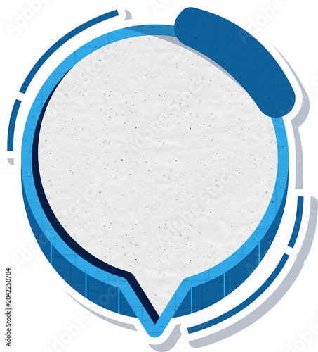 Aesthetic Circle Blank Speech Bubble Chat Box Round Frame Graphic Element