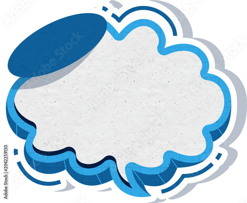 Cute Cloud Shape Blank Speech Bubble Chat Message Box Vector Graphic