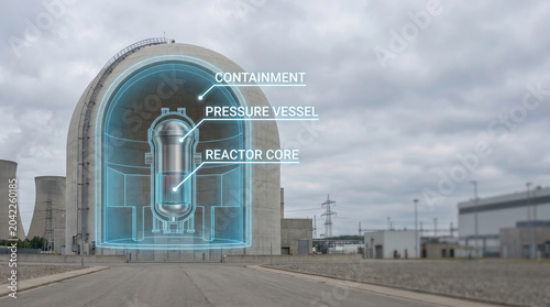 Nuclear Reactor Core and Containment Vessel Internal Diagram Concept