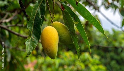 Ripe Yellow Star Fruits on Branch Showcasing Tropical Freshness, Natural Growth, and Exotic Fruit Photography Design