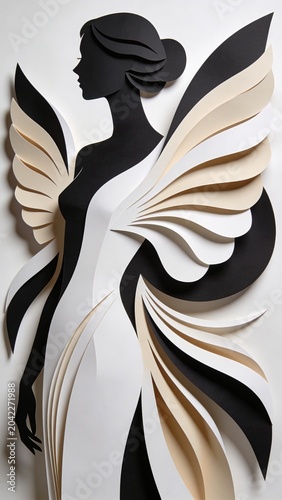 black and white wings