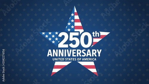 United States of America 250th Anniversary Patriotic Celebration Star Banner Graphic