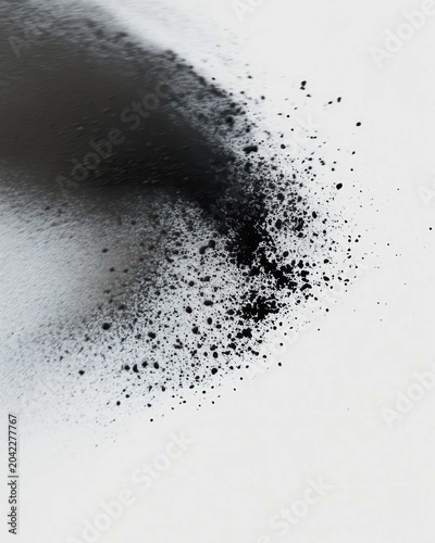 Abstract black and white paint background with grunge texture and wet rain drops on a clean glass window surface