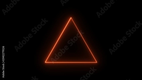 A glowing blue neon triangle outline on a black background.