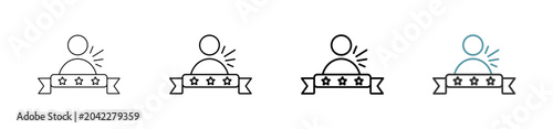 Schilderij op canvas Outline style brand ambassador icon set. Available various sizes