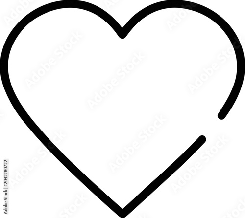 фотографія Minimalist Heart Outline Icon, Simple Love Symbol, Clean Design Vector