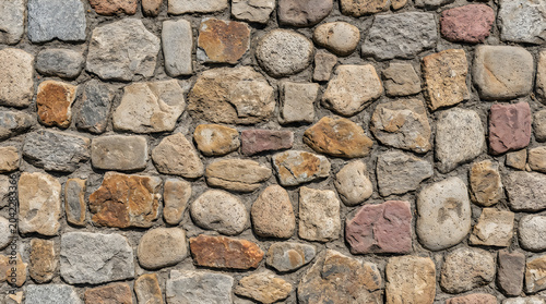 Background texture of natural brown stone wall with rustic cobblestone pattern for industrial urban architectural wallpaper and professional outdoor backdrop design 4k high res res