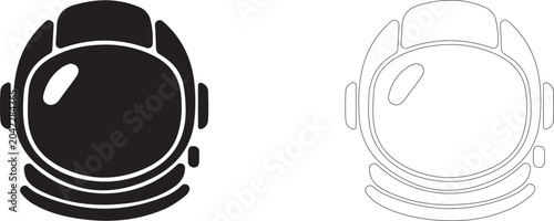 Slika na platnu Astronaut helmet vector icon, spacesuit symbol, cosmic suit, pilot equipment, astronautics and life in space