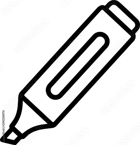 Quadro su tela Marker Pen Icon Outline Drawing - Simple Vector Illustration