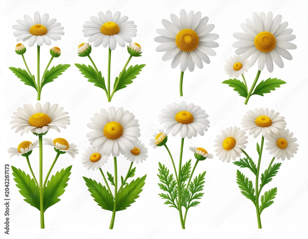 Obraz premium daisies on white background