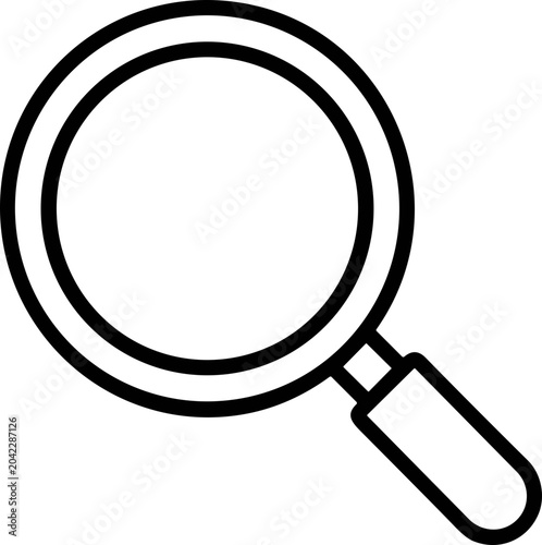 Tableau sur toile Magnifying glass icon, simple line art, search and discovery symbol