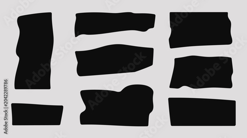 abstract irregular shapes silhouette black white background geometric forms minimalist design pattern art modern contemporary graphic element composition visual concept creative