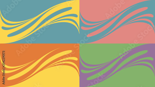 Photos abstract wave pattern in colorful quadrants flowing lines artistic design graphi