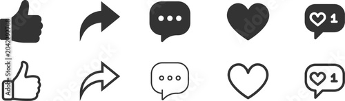 Tableau sur toile Social media icons and engagement symbols