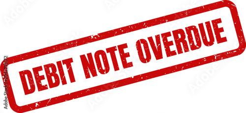 Photography Red Rubber Stamp with Debit Note Overdue Text for Finance and Accounting Workflo