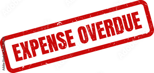 Fotografija Red Expense Overdue Rubber Stamp Seal with Distressed Texture for Finance and Ac