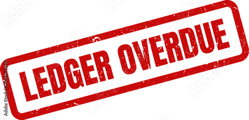 Canvas Print Ledger Overdue Red Rubber Stamp Impression on White Background for Late Deadline