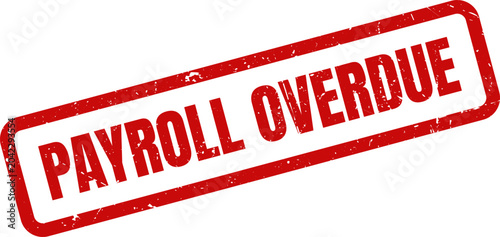 Fotografi Red Payroll Overdue Rubber Stamp Seal with Distressed Texture for Finance and Ac