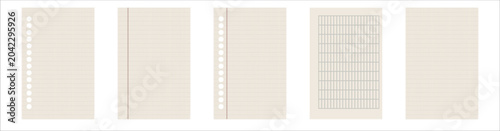 Obraz na plátne Copybook Notebook Notepad Paper Grid Lined Squared Plan Page Paper Vector Note S