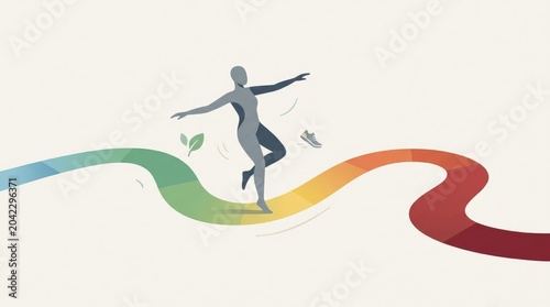 Dynamic movement illustration creative concept abstract art vibrant colors unique perspective