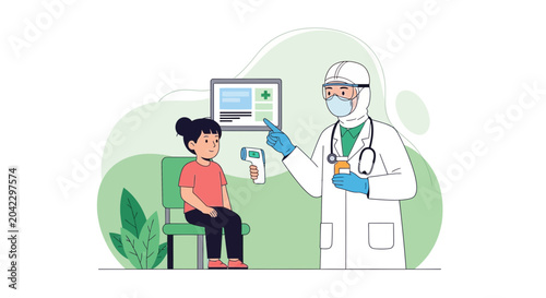 Medical Checkup Visual Depicting Doctor and Patient During Pandemic Healthcare Consultation