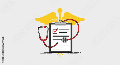 Medical Checkup Visual: A Stylized, Detailed Illustration of Health Assessment and Healthcare