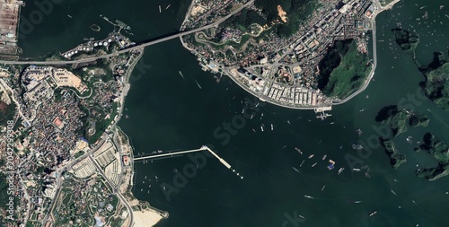 Fotografia Satellite Image of Vung Tau Vietnam Coast