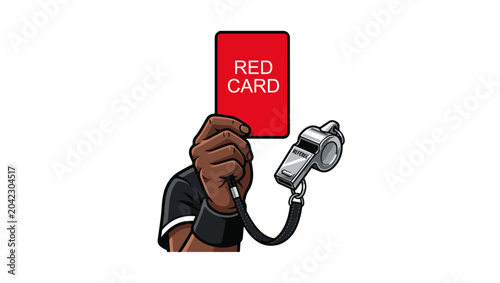 Φωτογραφία Referee Red Card Icon Flat Vector Illustration on Transparent Background, refere