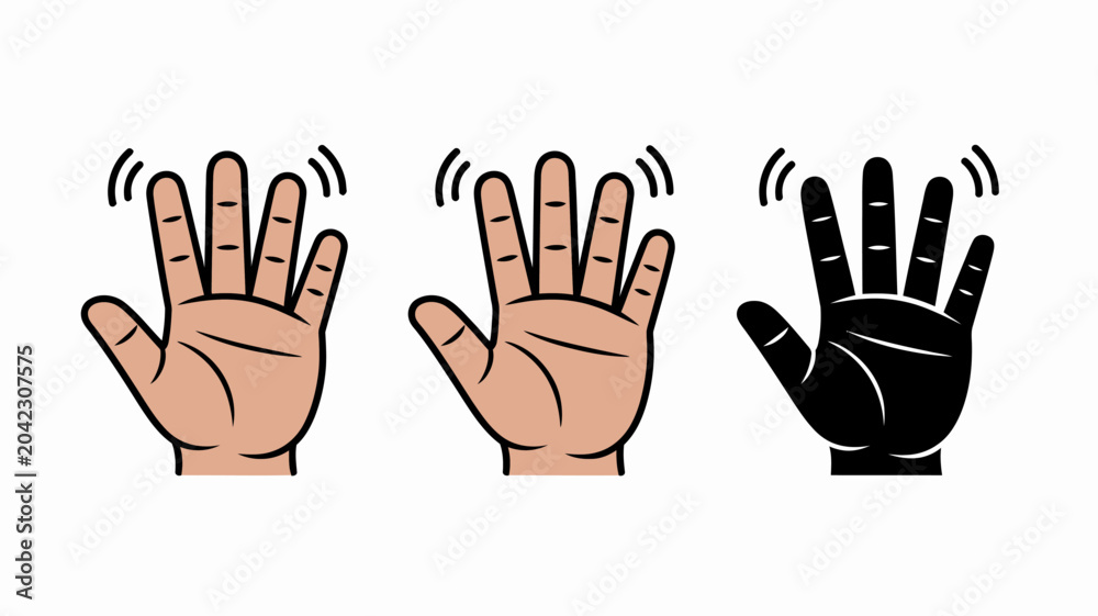 Obraz premium three hand symbols vector illustration symbol gesture white background communication sign language icon graphic design simple clear visual representation human body