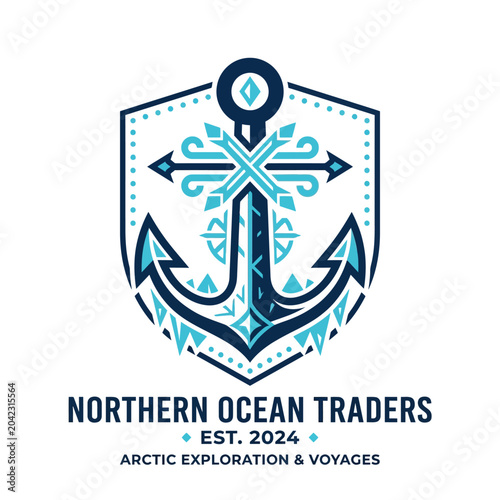 Anchor with decorative design elements.