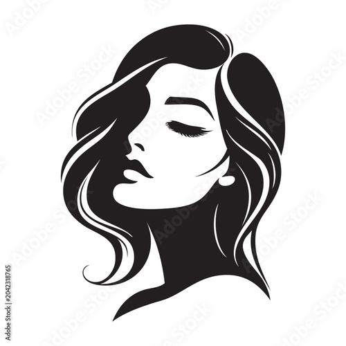 Beautiful girl vector. Minimalism style.
