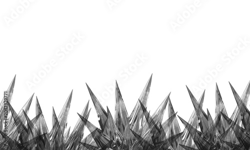 Tableau sur toile Detailed dark obsidian crystal spikes border for epic fantasy game design and illustrations