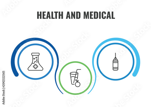 Bild auf Leinwand health and medical outline icon set