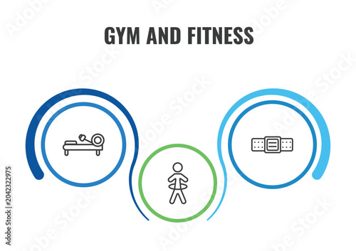 Tableau sur toile gym and fitness outline icon set