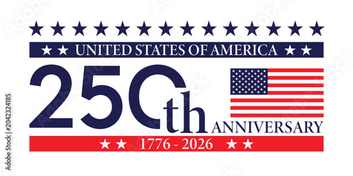 Bild auf Leinwand USA 250th Independence Day Anniversary  Illustration.