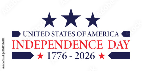 Canvas Print USA Independence Day Anniversary Typography Design Illustration.