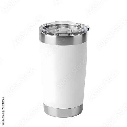 Stainless steel insulated travel tumbler with screw-on lid