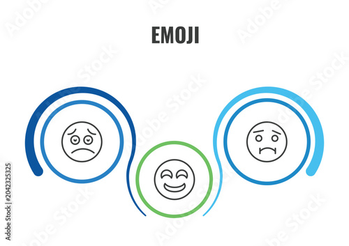 Photos emoji outline icon set
