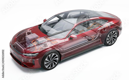 Photorealistic Ghost Render of an Electric Luxury Sedan