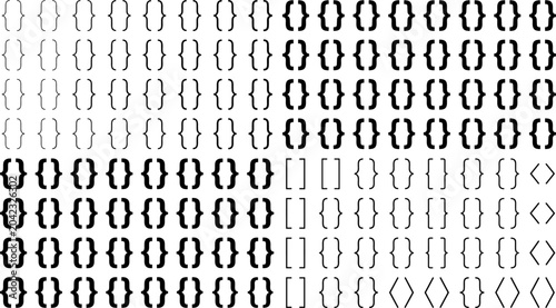 Fotografie Bracket symbol illustration collection featuring curly braces, square brackets,