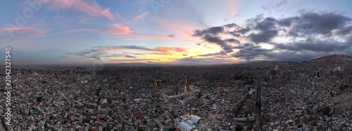 Obraz na płótnie Panoramic Sunset View of Damascus with the Umayyad Mosque, Syria