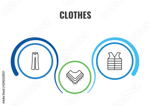 Foto clothes outline icon set