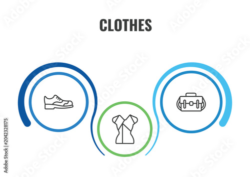 Foto clothes outline icon set