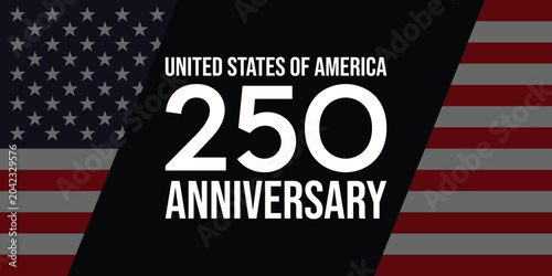 Schilderij op canvas USA 250th Anniversary Celebration Banner Illustration.