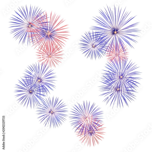 Colorful abstract network of red and blue dots isolated on white background